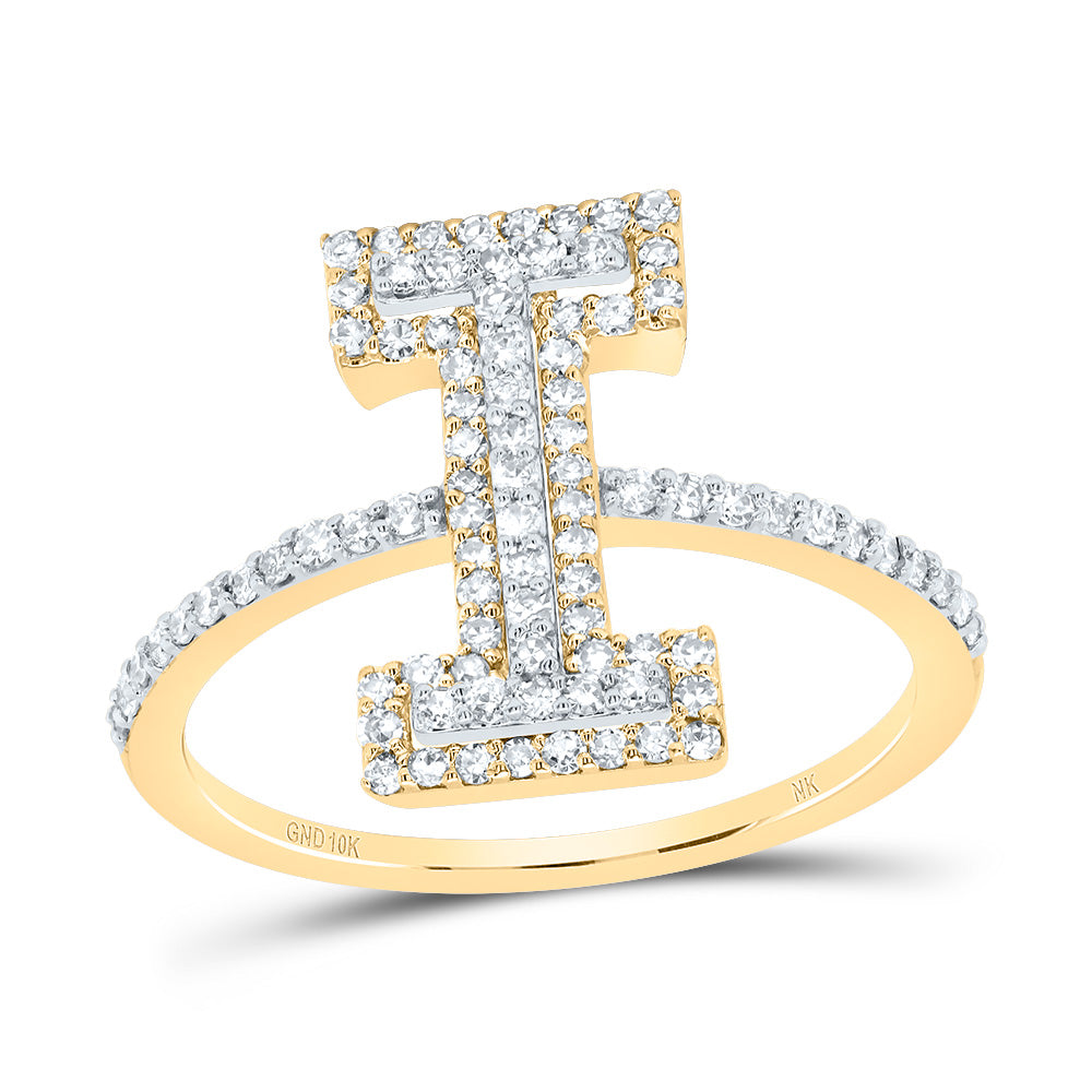 3/8Ctw-Dia Nk Fashion Initial "I" Ladies Ring (1.83 grams)