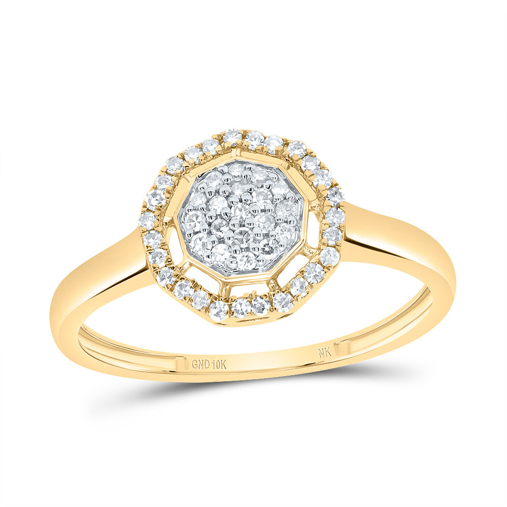 1/5Ctw-Diamond Fashion Nonagon Ring (1.38 grams)