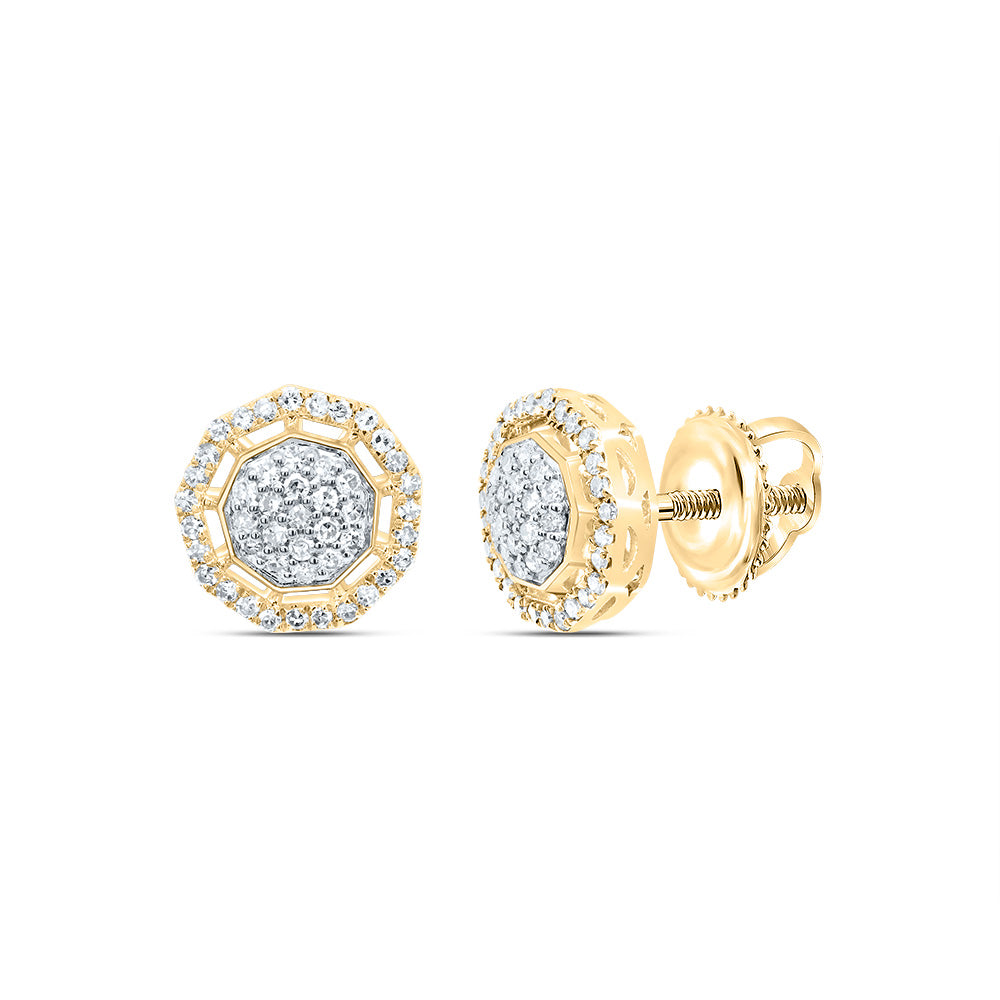 3/8Ctw-Dia Nk Fashion Nonagon Stud Earring