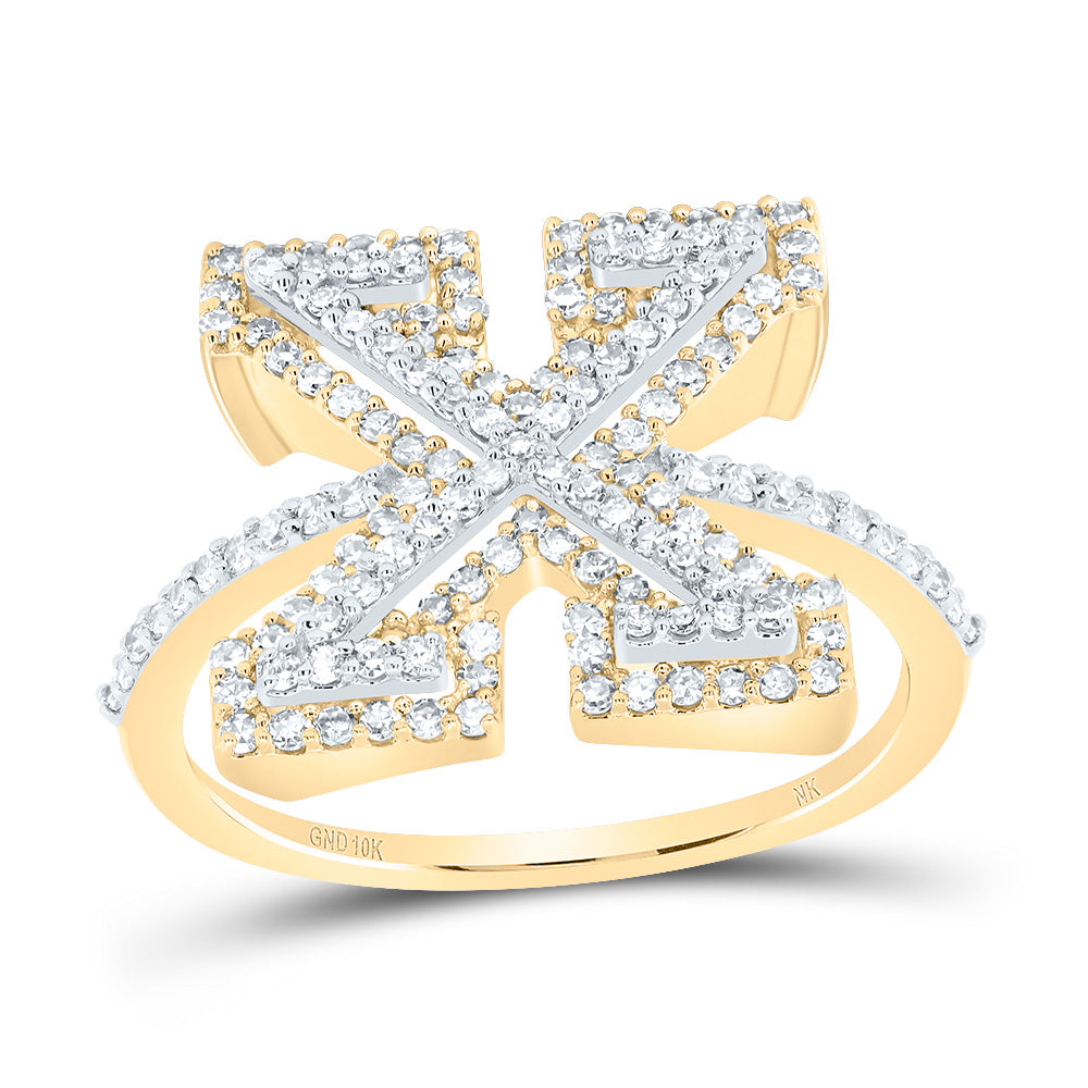 5/8Ctw-Dia Nk Fashion Initial "X" Ladies Ring (3.05 grams)