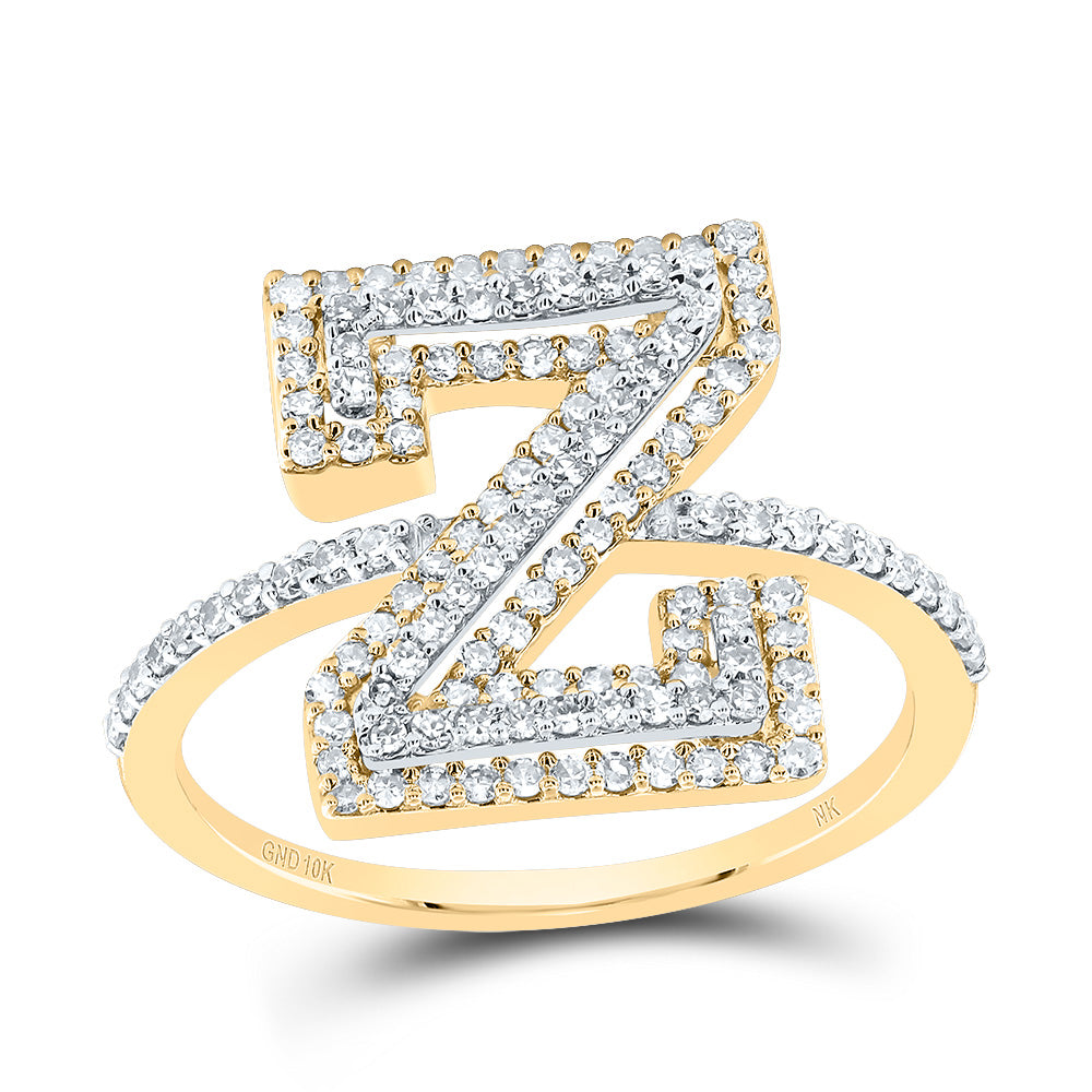 1/2Ctw-Dia Nk Fashion Initial "Z" Ladies Ring (2.38 grams)
