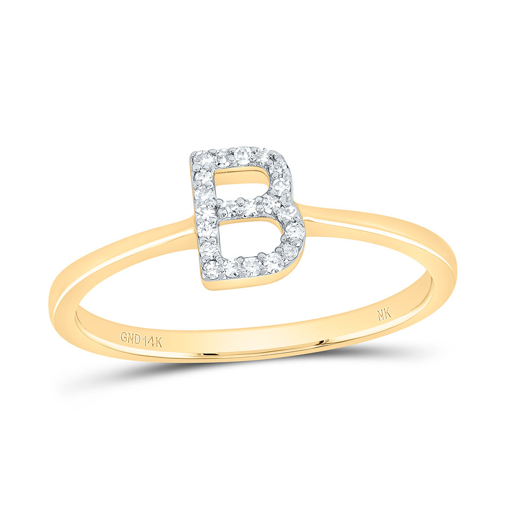 1/20Ctw-Dia Nk Gift Initial "B" Ring (1.52 grams)