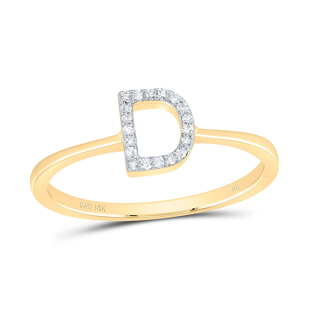 1/20Ctw-Dia Nk Gift Initial "D" Ring (1.52 grams)
