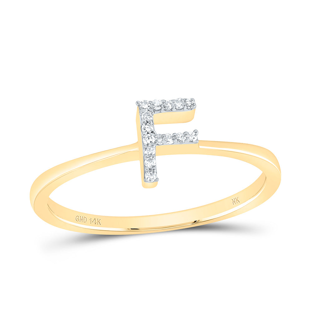 1/20 Ctw-Dia Nk Gift Initial "F" Ring (1.46 grams)