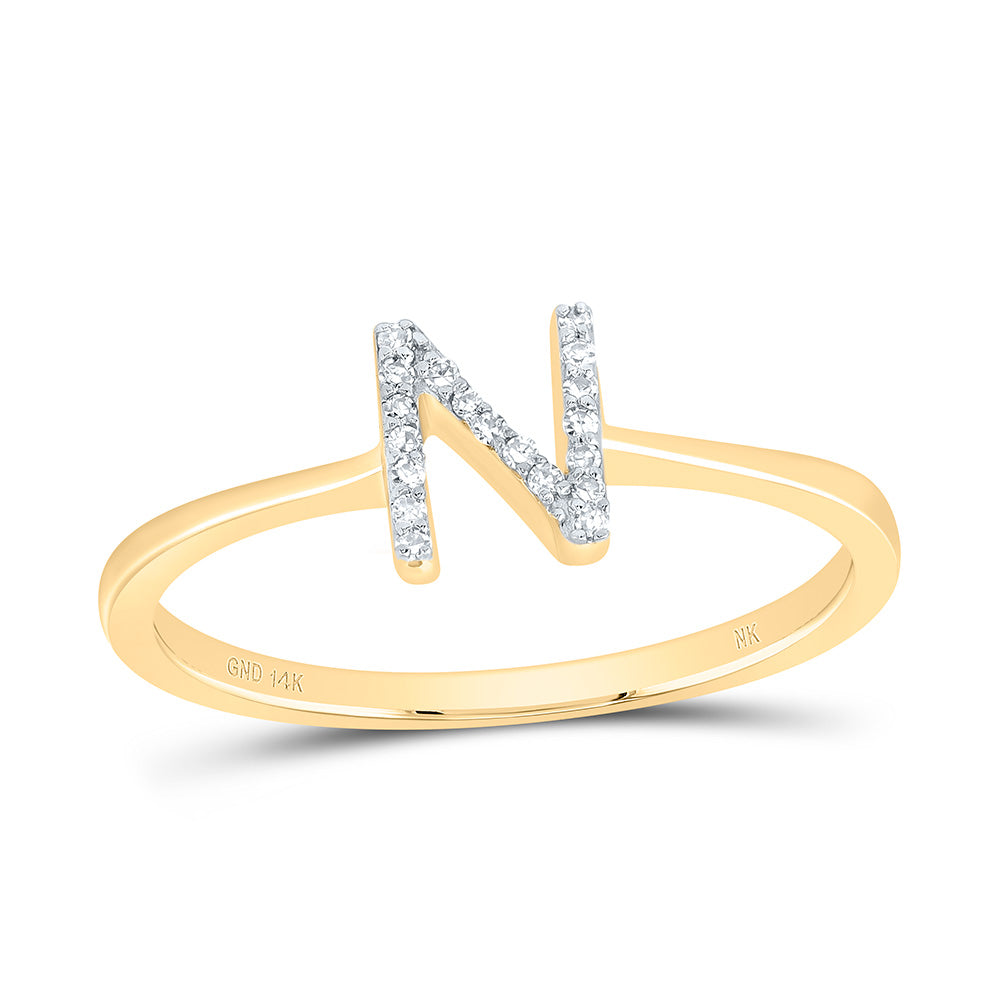 1/20Ctw-Dia Nk Gift Initial "N" Ring (1.72 grams)