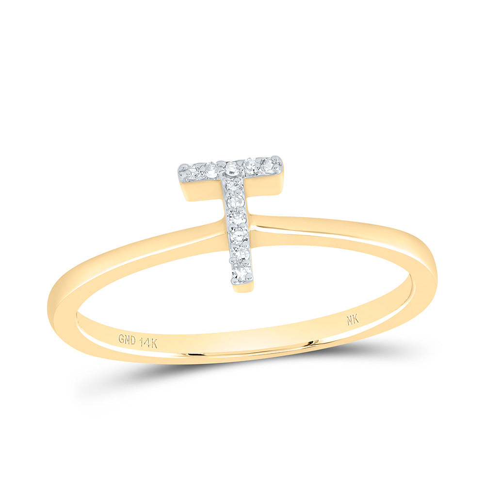 0.03Ctw-Dia Nk Gift Initial "T" Ring (1.35 grams)