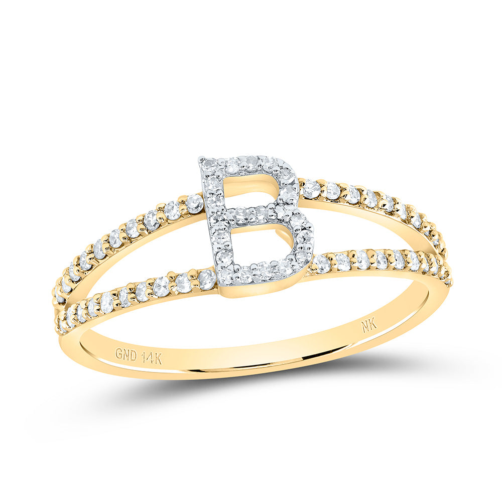 1/5Ctw-Dia Nk Gift Initial "B" Ladies Ring (1.81 grams)