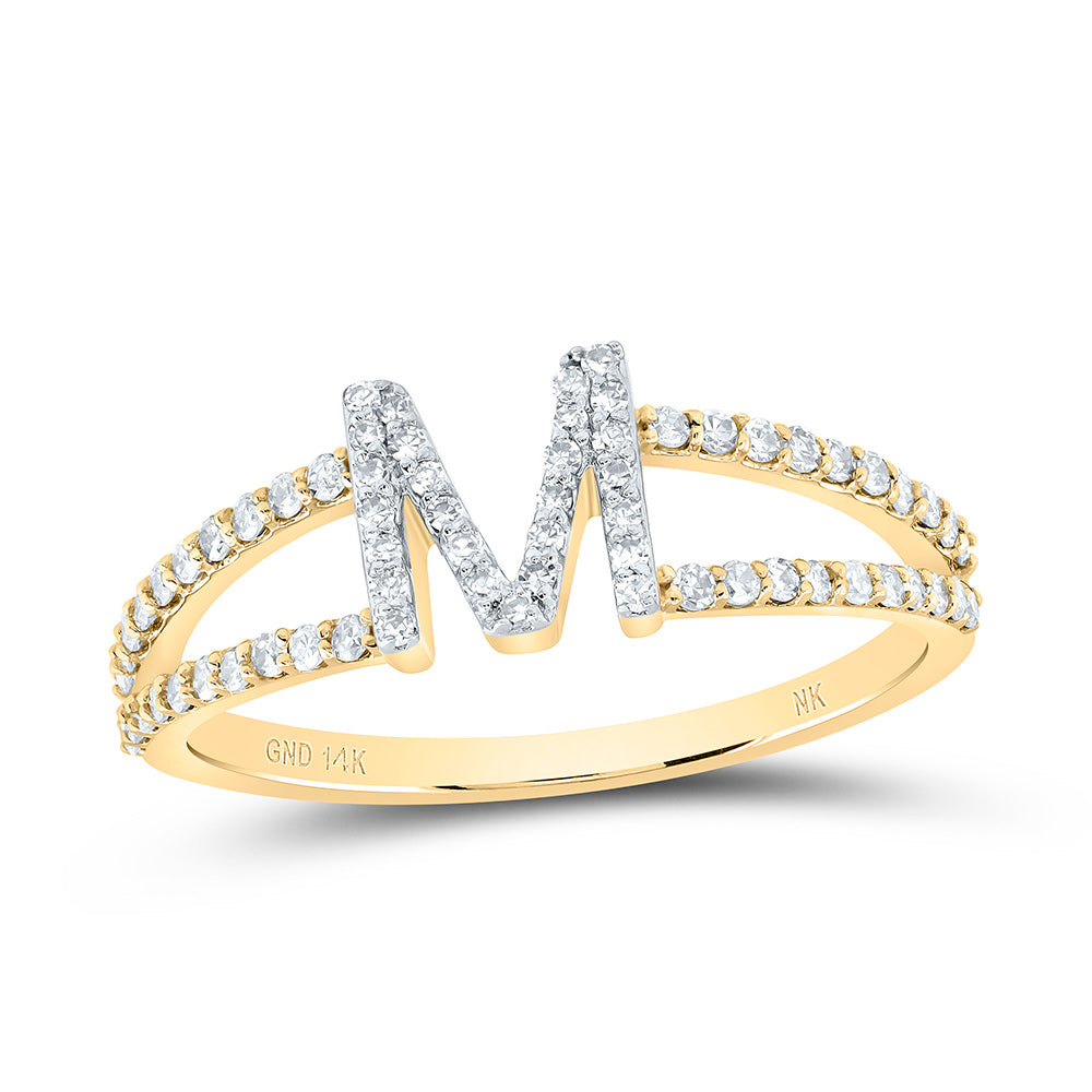 1/4Ctw-Dia Nk Gift Initial "M" Ladies Ring (2.17 grams)