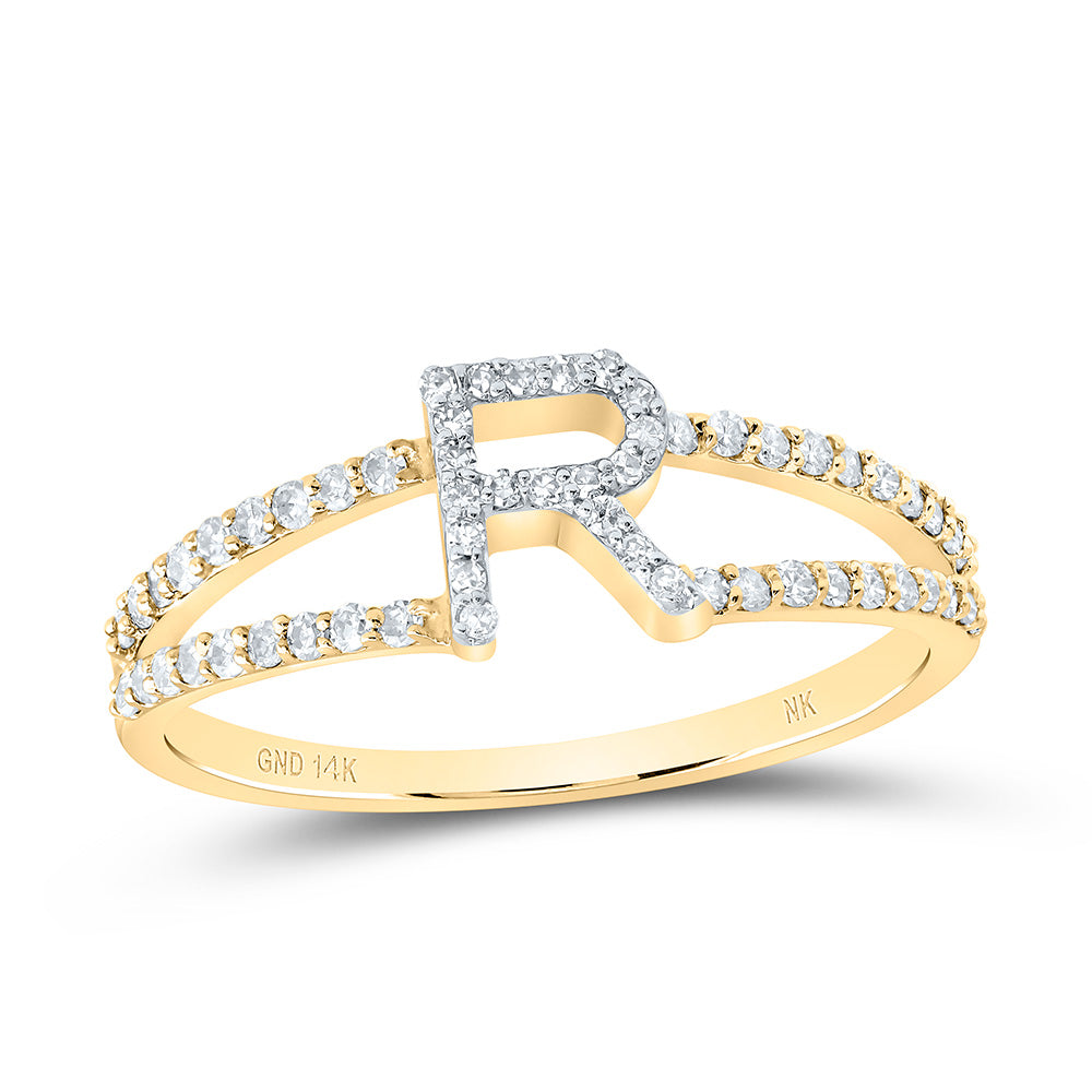 1/4Ctw-Dia Nk Gift Initial "R" Ladies Ring (1.92 grams)