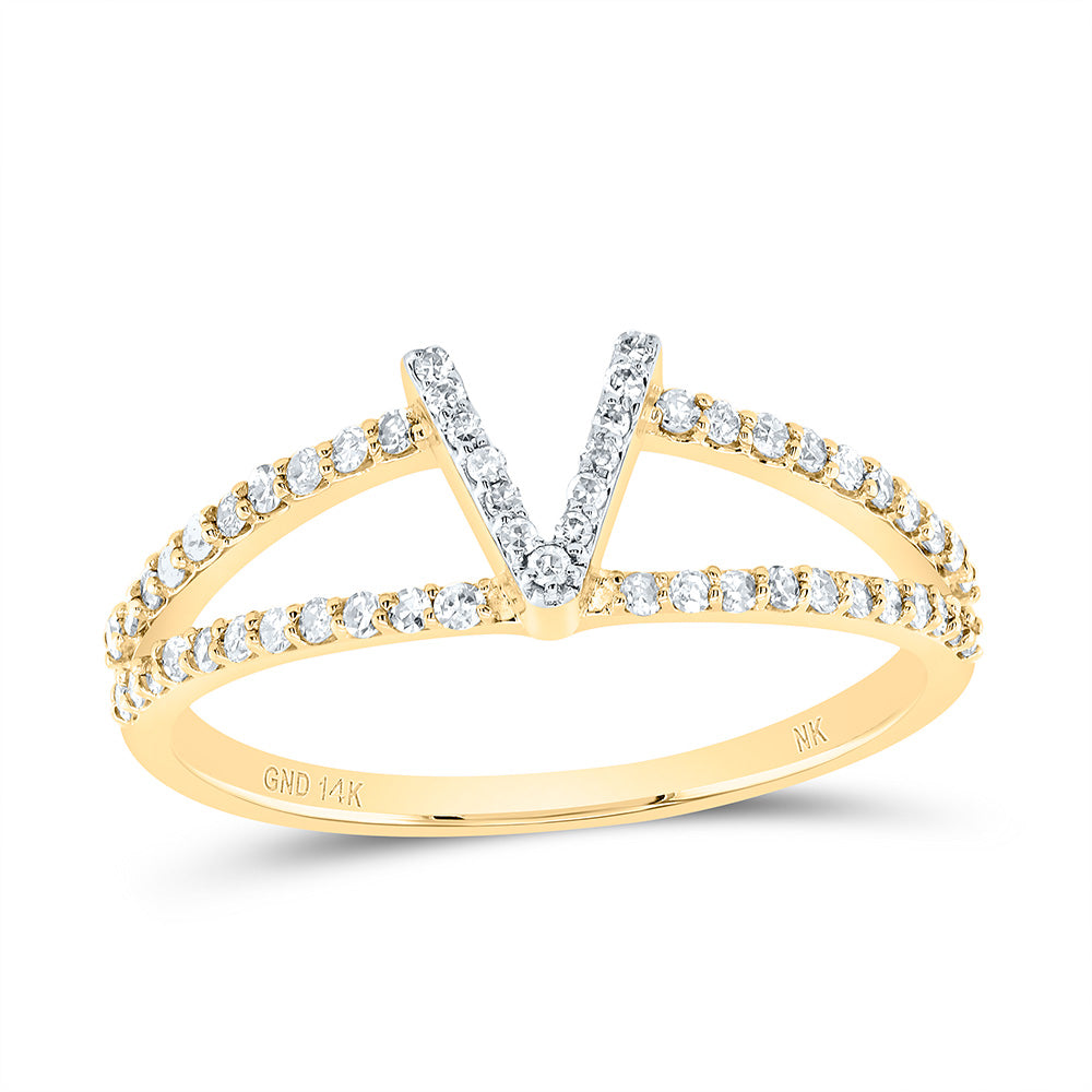 1/4Ctw-Dia Nk Gift Initial "V" Ladies Ring (1.75 grams)