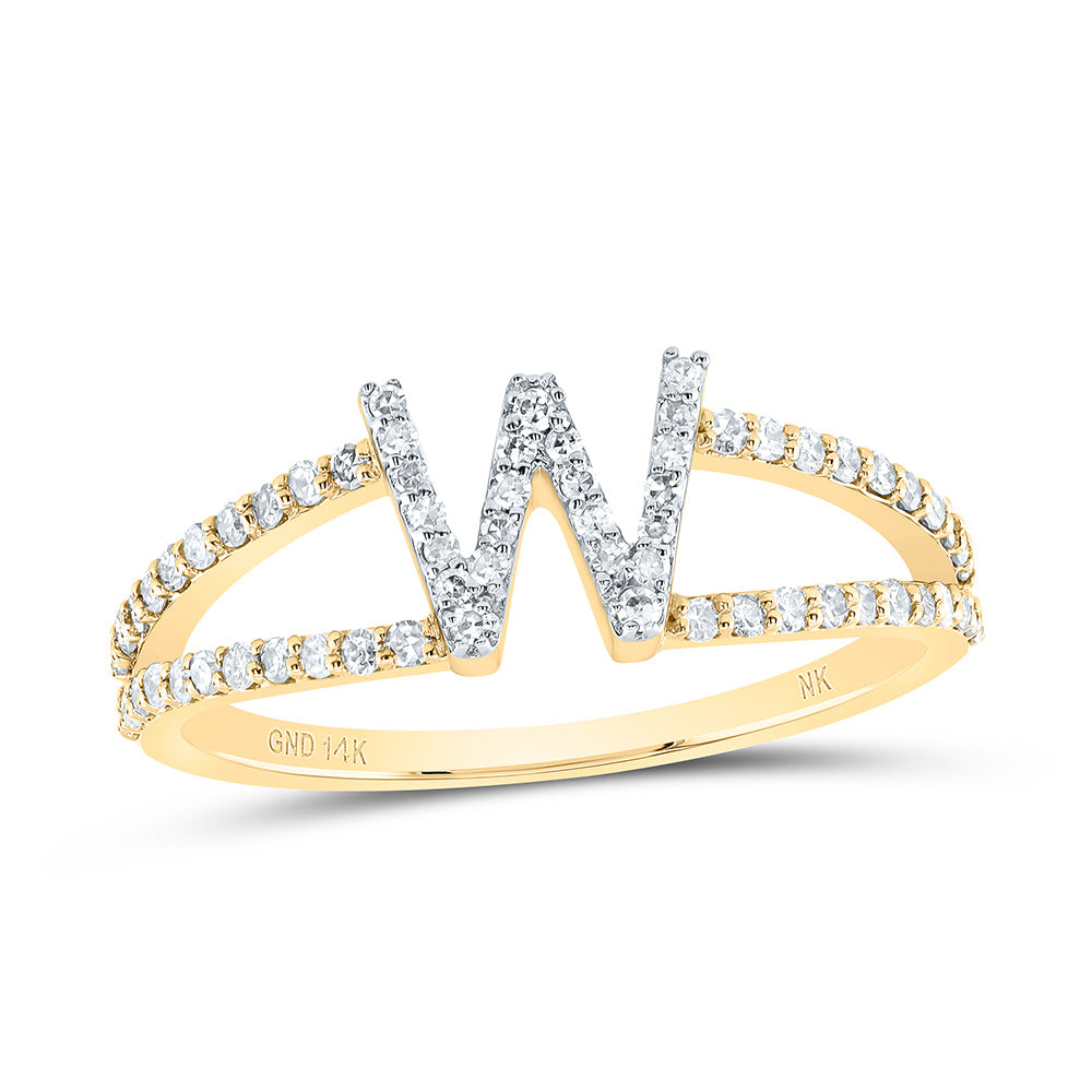 1/4Ctw-Dia Nk Gift Initial "W" Ladies Ring (2.19 grams)