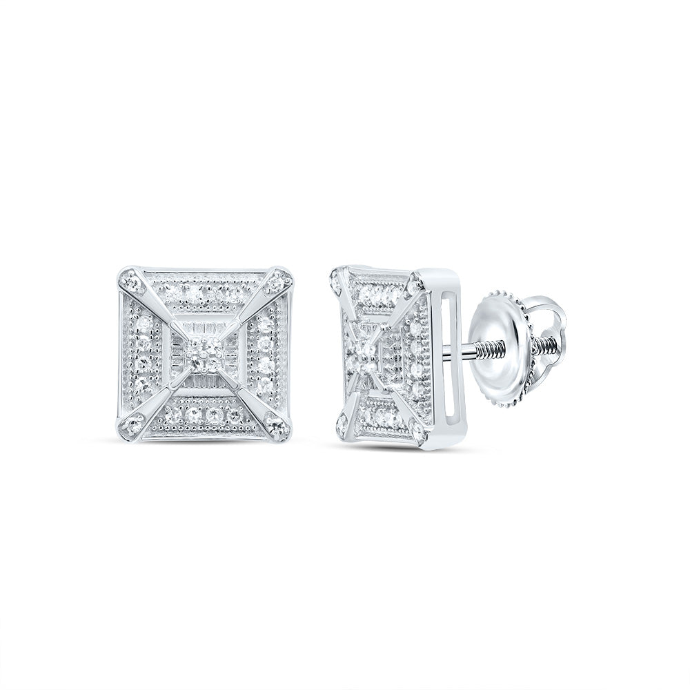 1/6Ctw Dia P1 Square Men'S Stud Earring