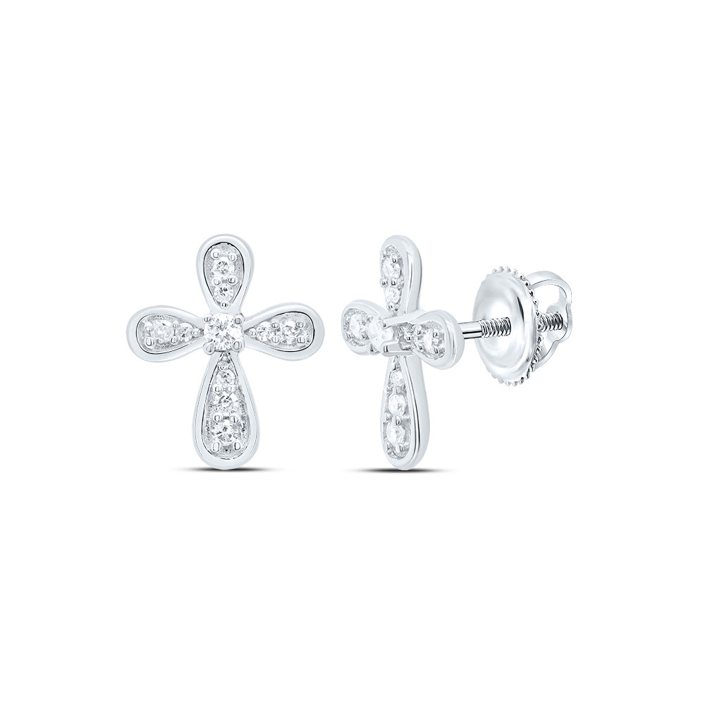 1/10Ctw Dia P1 Cross Stud Earring