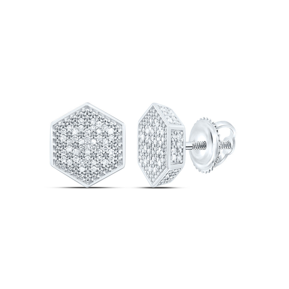 1/2Ctw Dia P1 Hexagon Men'S Stud Earring