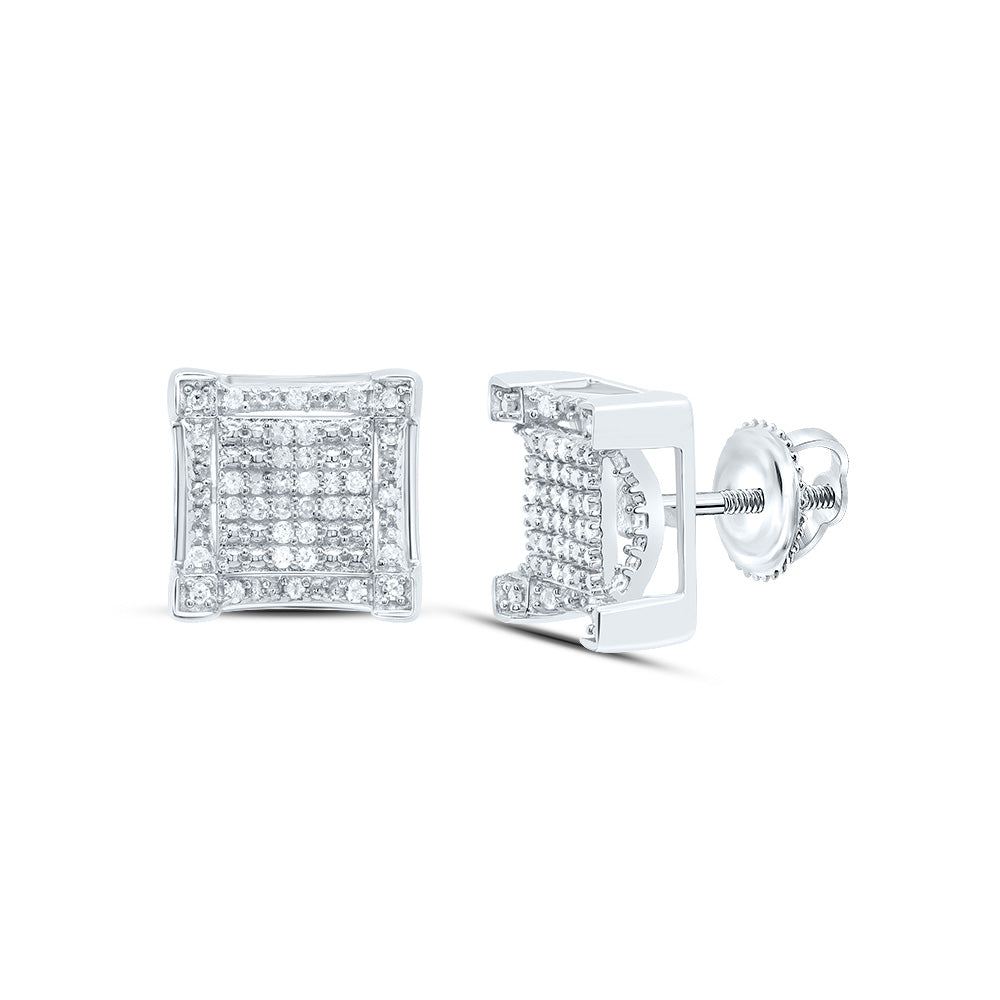1/5Ctw Dia P1 Square Men'S Stud Earring