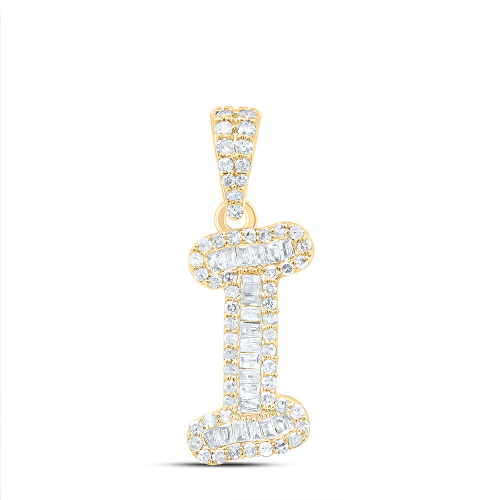 1/4Ctw-Dia P1 Gift Initial "I" Pendant (1.052 grams)