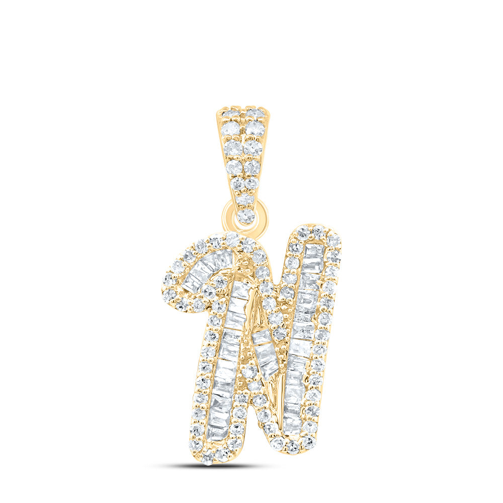 1/3Ctw-Dia P1 Gift Initial "N" Pendant (1.474 grams)