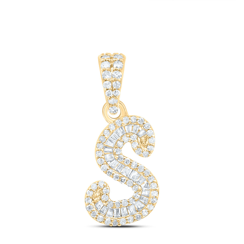 1/3Ctw-Dia P1 Gift Initial "S" Pendant (1.221 grams)