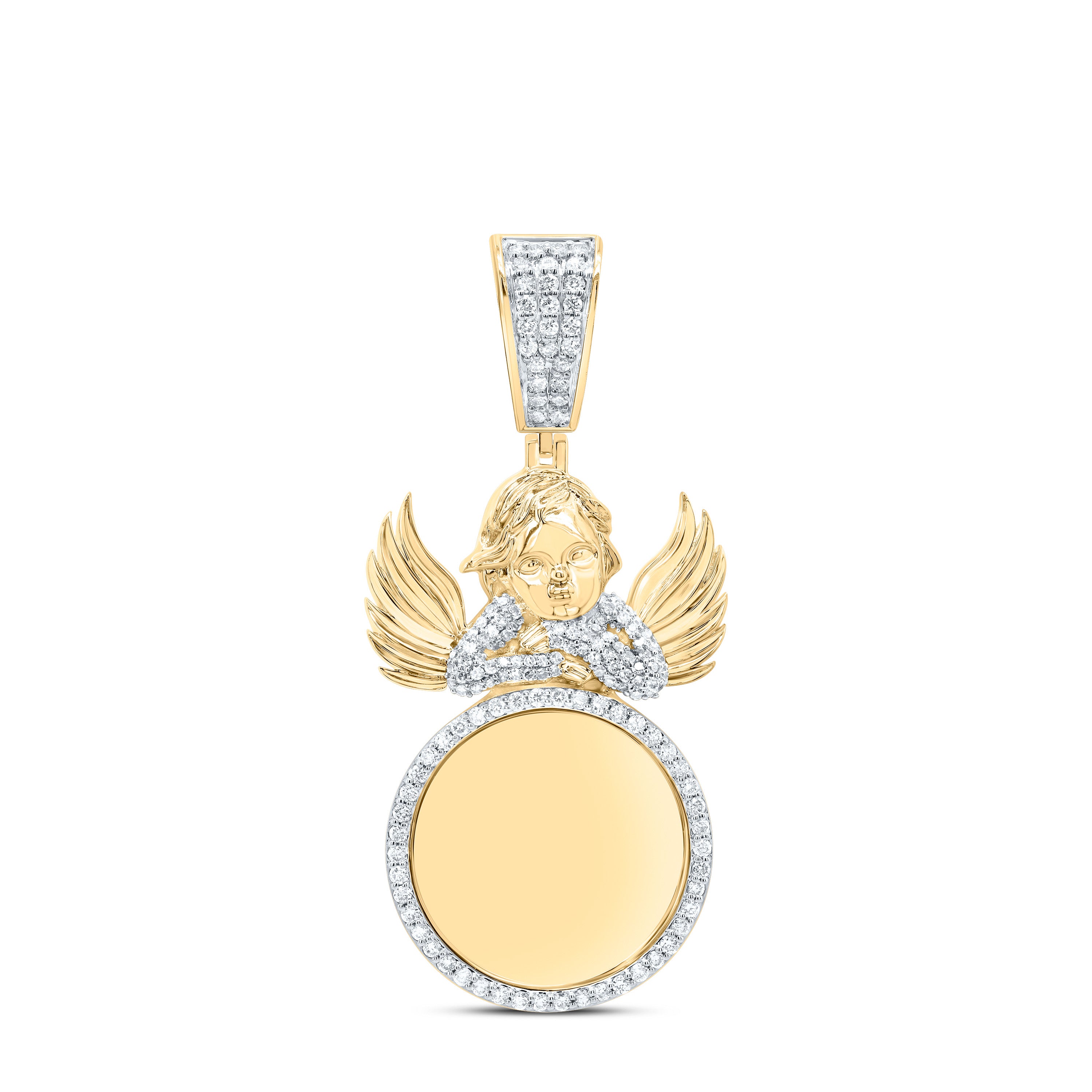 1Ctw-Dia Nk Fashion Angel Round Memory Mens Charm (8.794 grams)