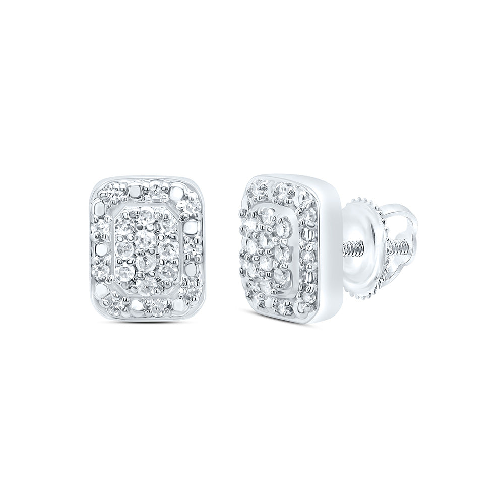 1/8Ctw-Diamond Gift Emerald Stud Earring