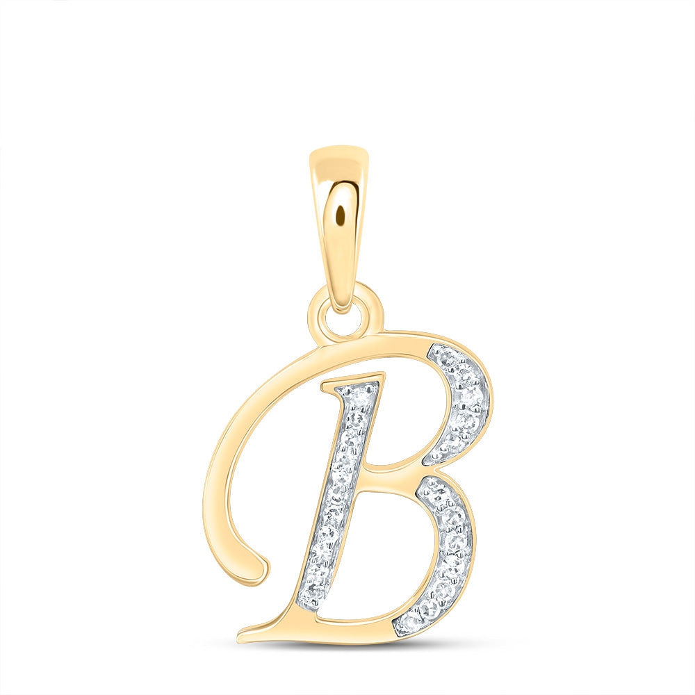 1/10Ctw-Dia Nk Gift Initial "B" Pendant (1.112 grams)