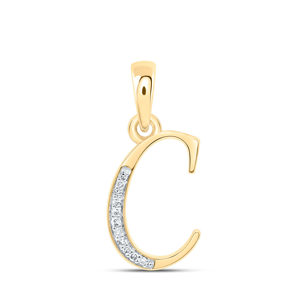 1/20Ctw-Dia Nk Gift Initial "C" Pendant (0.861 grams)