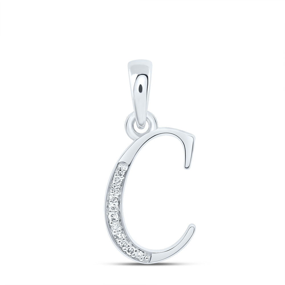 1/20Ctw-Dia Nk Gift Initial "C" Pendant (0.861 grams)