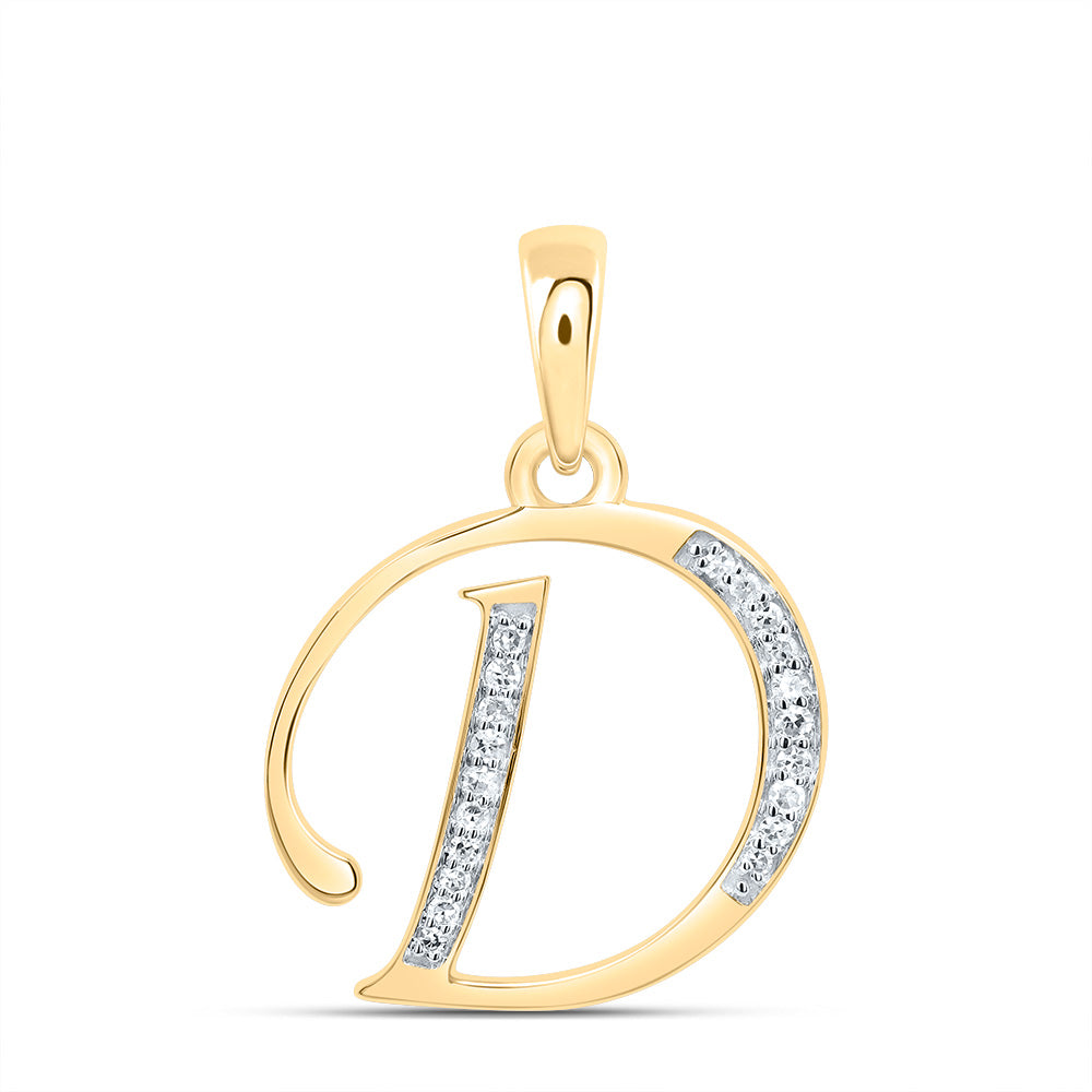 1/12Ctw-Dia Nk Gift Initial "D" Pendant (1.175 grams)