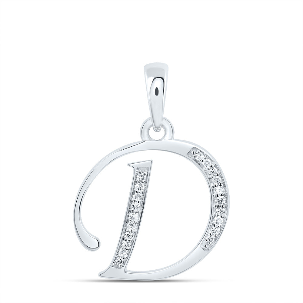 1/12Ctw-Dia Nk Gift Initial "D" Pendant (1.175 grams)