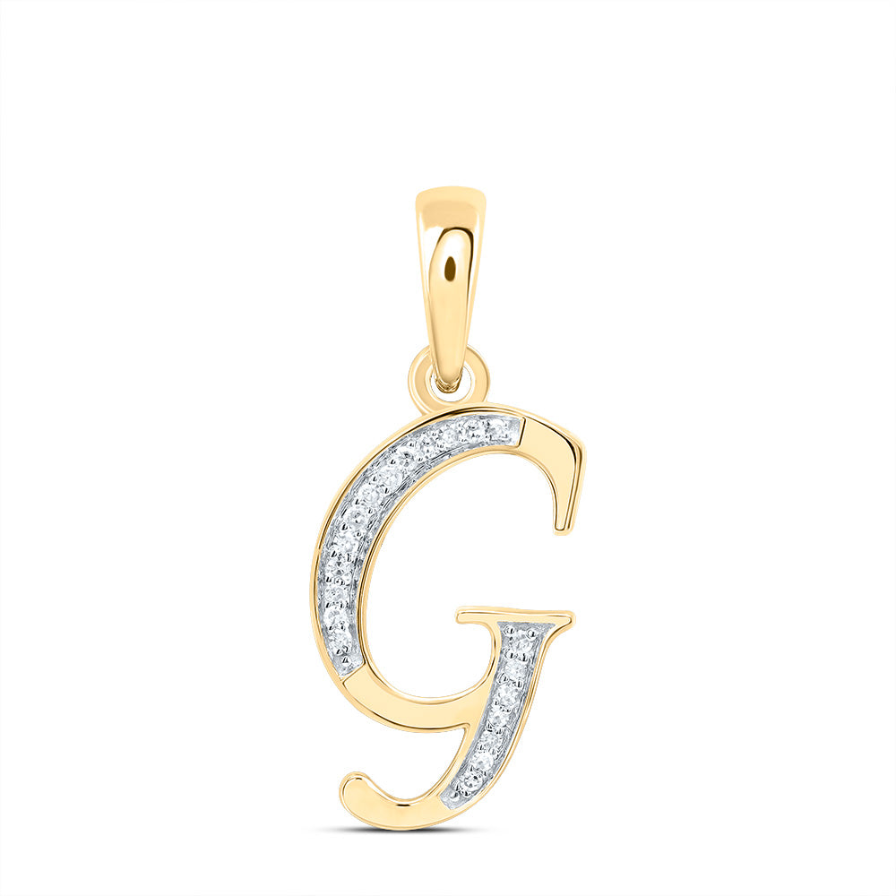 1/12Ctw-Dia Nk Gift Initial "G" Pendant (1.088 grams)