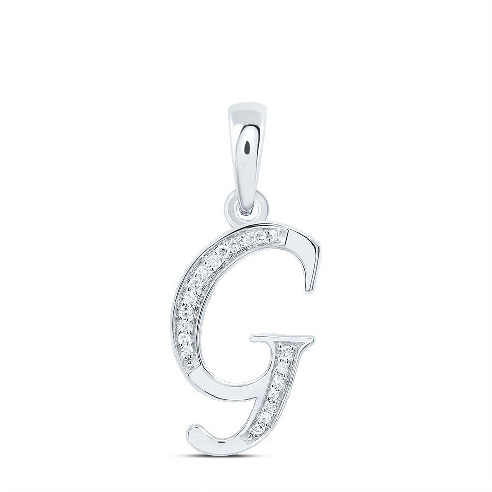 1/12Ctw-Dia Nk Gift Initial "G" Pendant (1.088 grams)