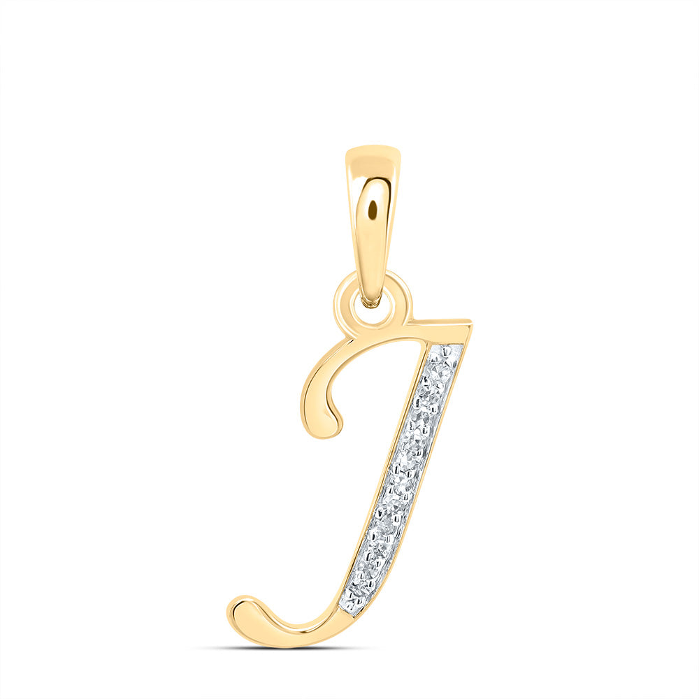 1/20Ctw-Dia Nk Gift Initial "J" Pendant (0.774 grams)