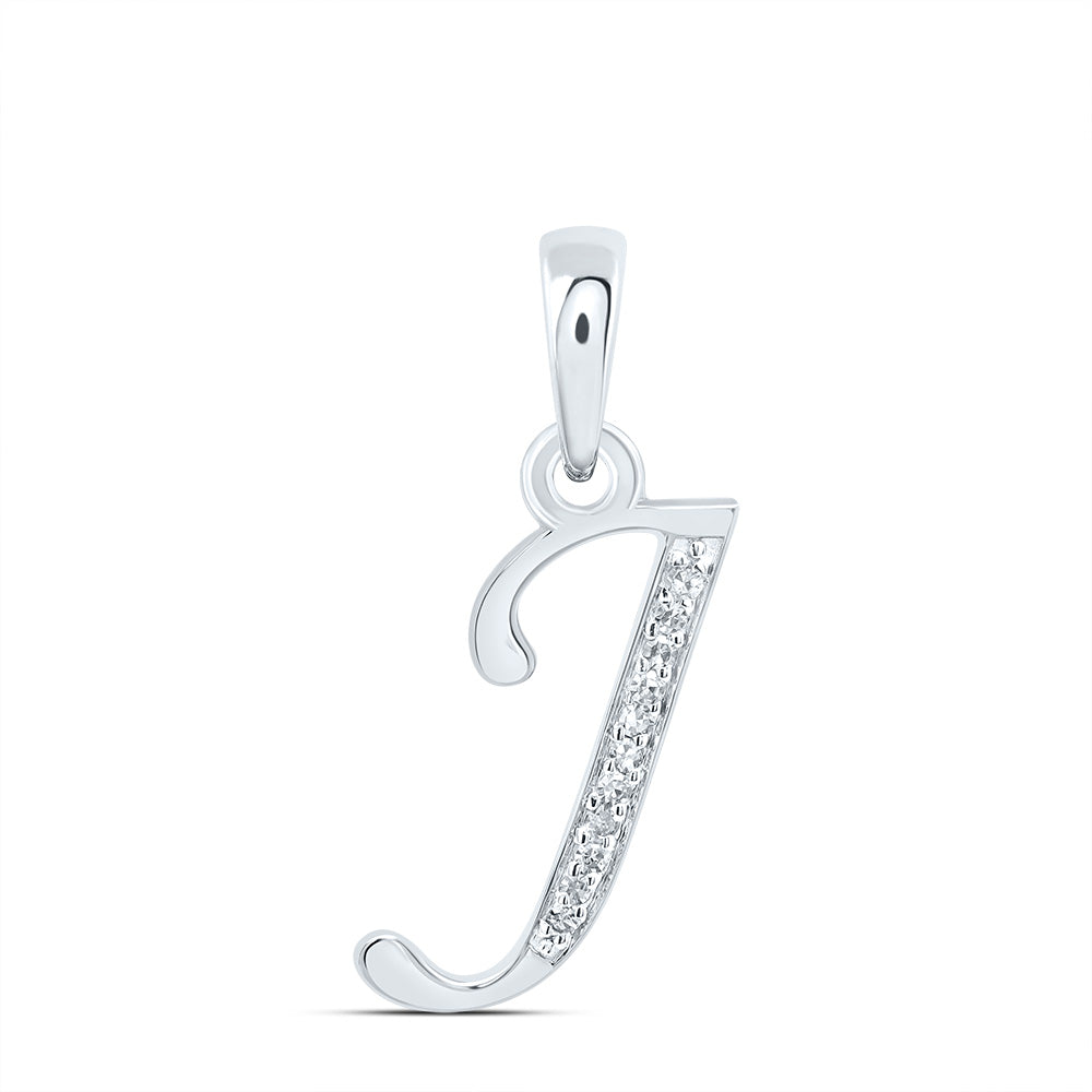 1/20Ctw-Dia Nk Gift Initial "J" Pendant (0.774 grams)