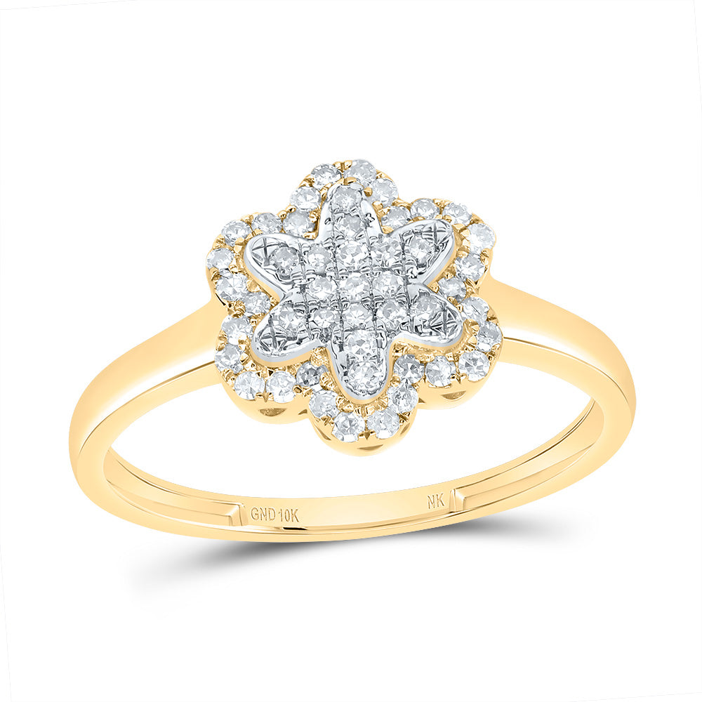 1/4Ctw-Dia Nk Fashion Flower Ring (1.61 grams)