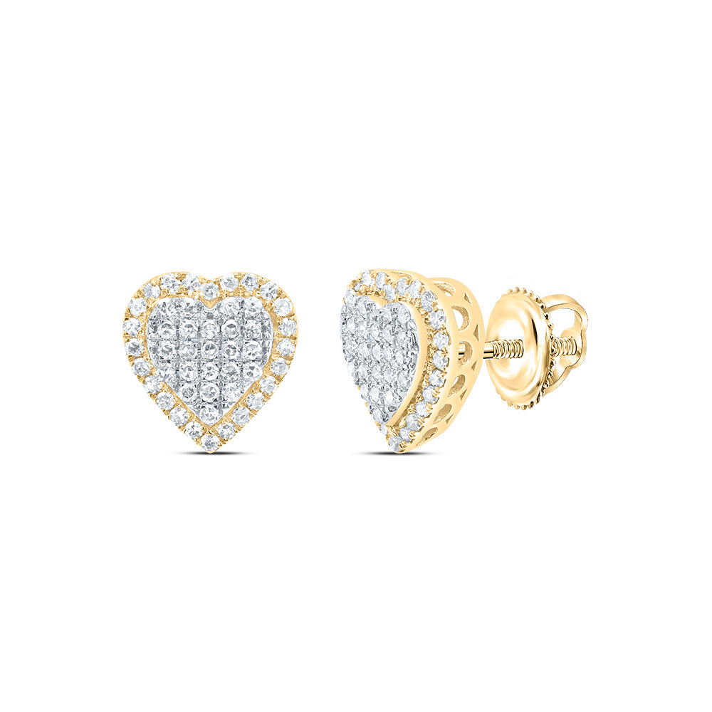 3/8Ctw-Nat Dia Nk Fashion Heart Earring