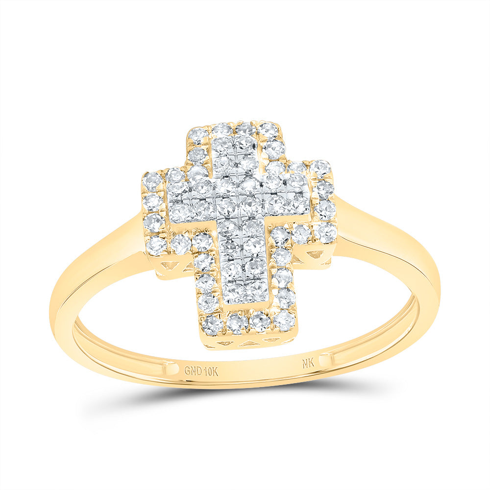 1/4Ctw-Dia Nk Fashion Cross Ring (1.66 grams)