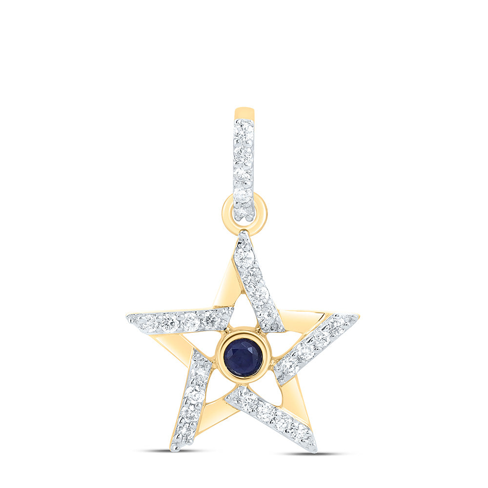 1/12Ctw-Dia Cn 1.7Mm Rd-Bs Nat-Gem Star Pendant (0.407333 grams)