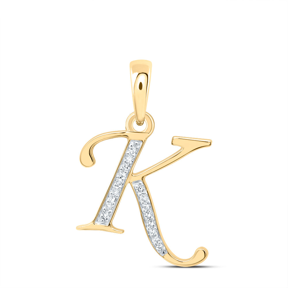 1/12Ctw-Dia Nk Gift Initial "K" Pendant (1.11 grams)