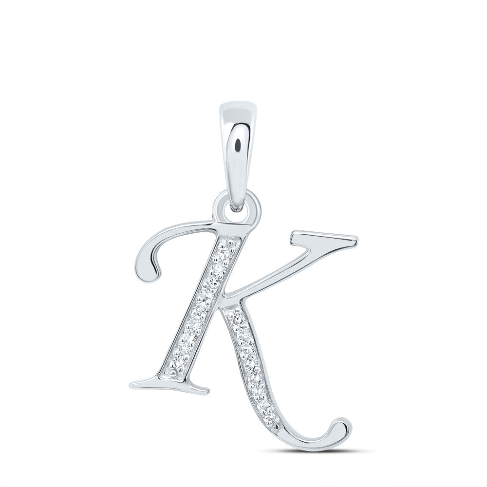 1/12Ctw-Dia Nk Gift Initial "K" Pendant (1.11 grams)