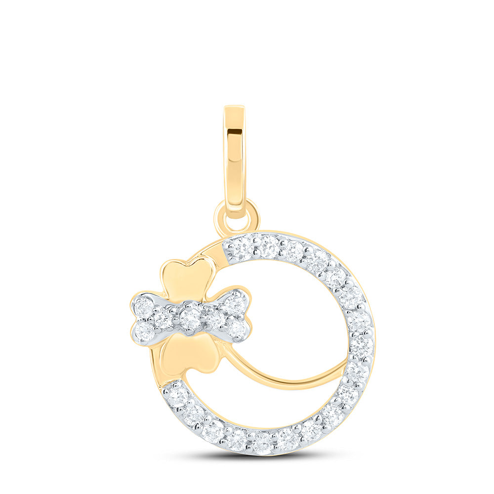 1/10Ctw-Dia Cn Fashion Flower Round Pendant (0.488667 grams)