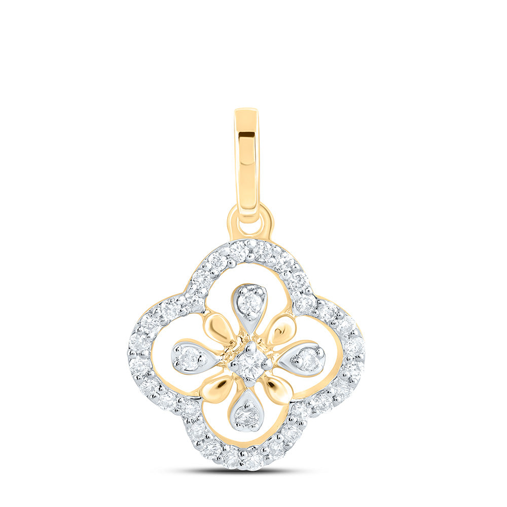 1/10Ctw-Dia Cn Fashion Clover Pendant (0.457333 grams)