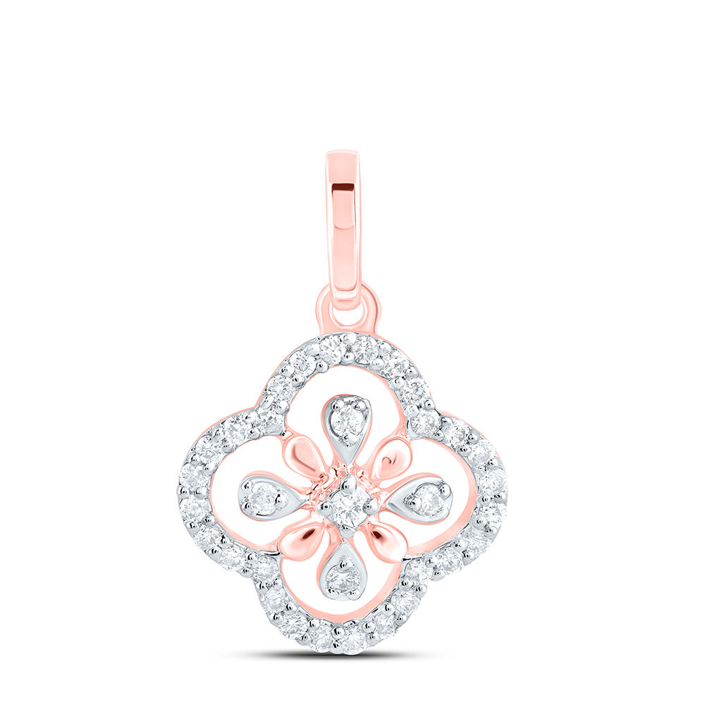 1/10Ctw-Nat Dia Cn Fashion Clover Pendant (0.46 grams)