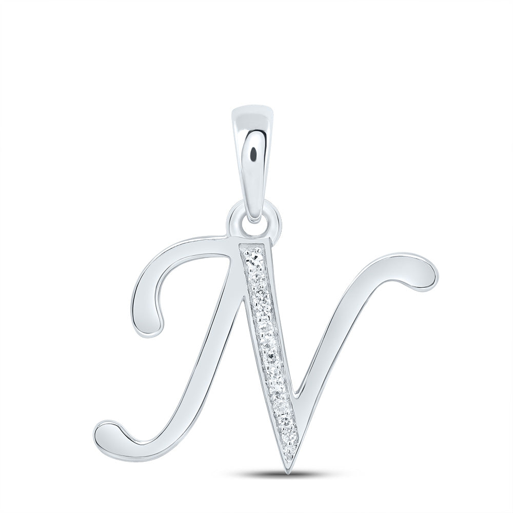 1/20Ctw-Dia Nk Gift Initial "N" Pendant (1.183 grams)