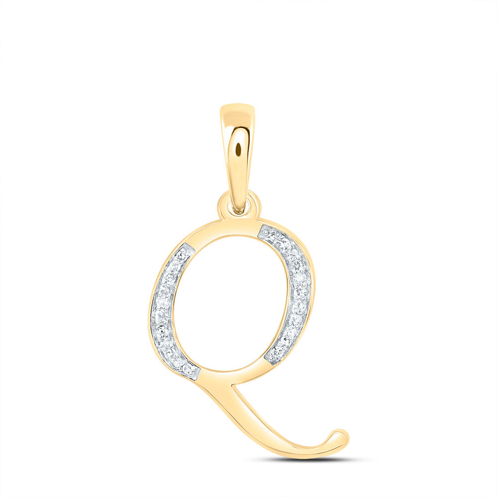 1/10Ctw-Dia Nk Gift Initial "Q" Pendant (1.096 grams)