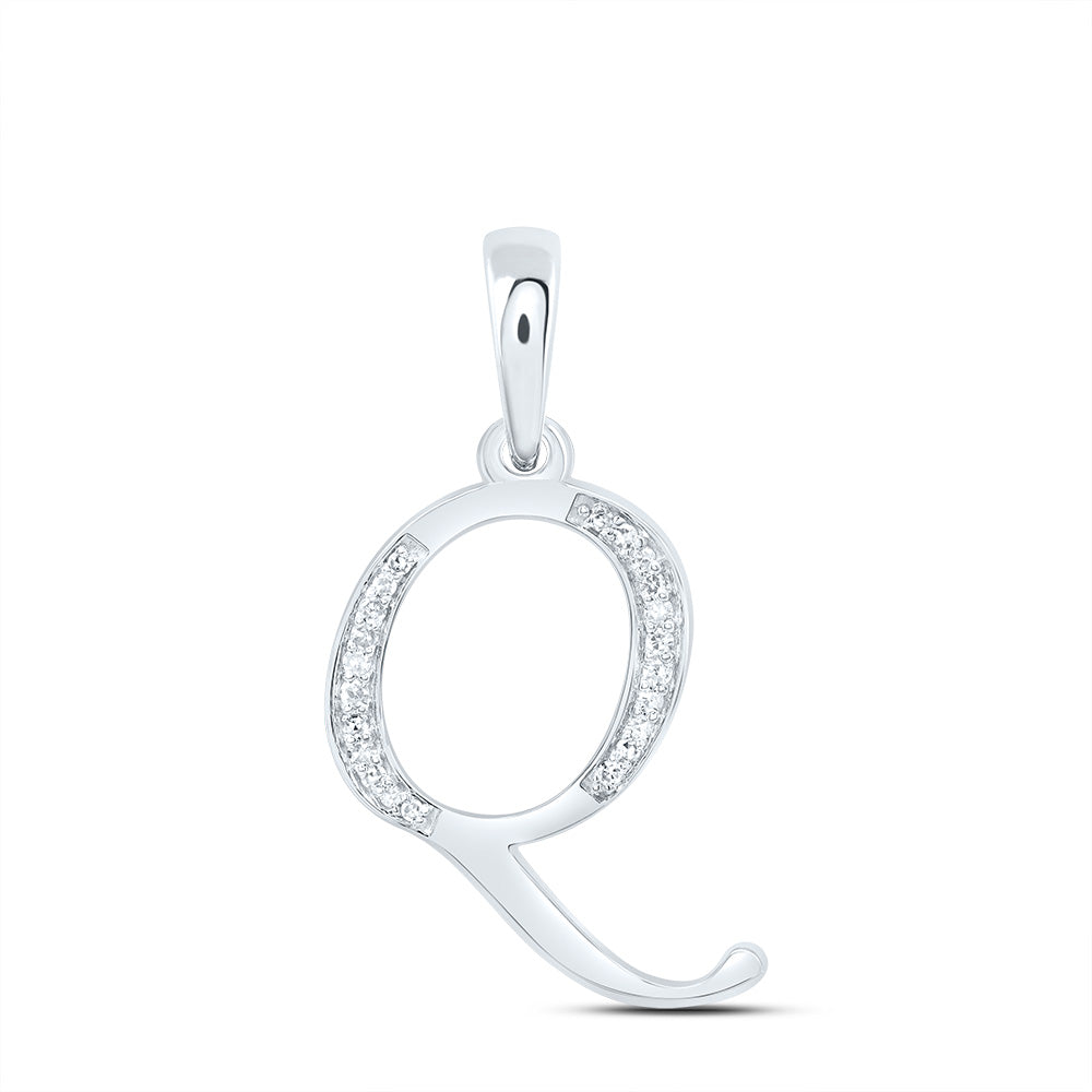 1/10Ctw-Dia Nk Gift Initial "Q" Pendant (1.096 grams)