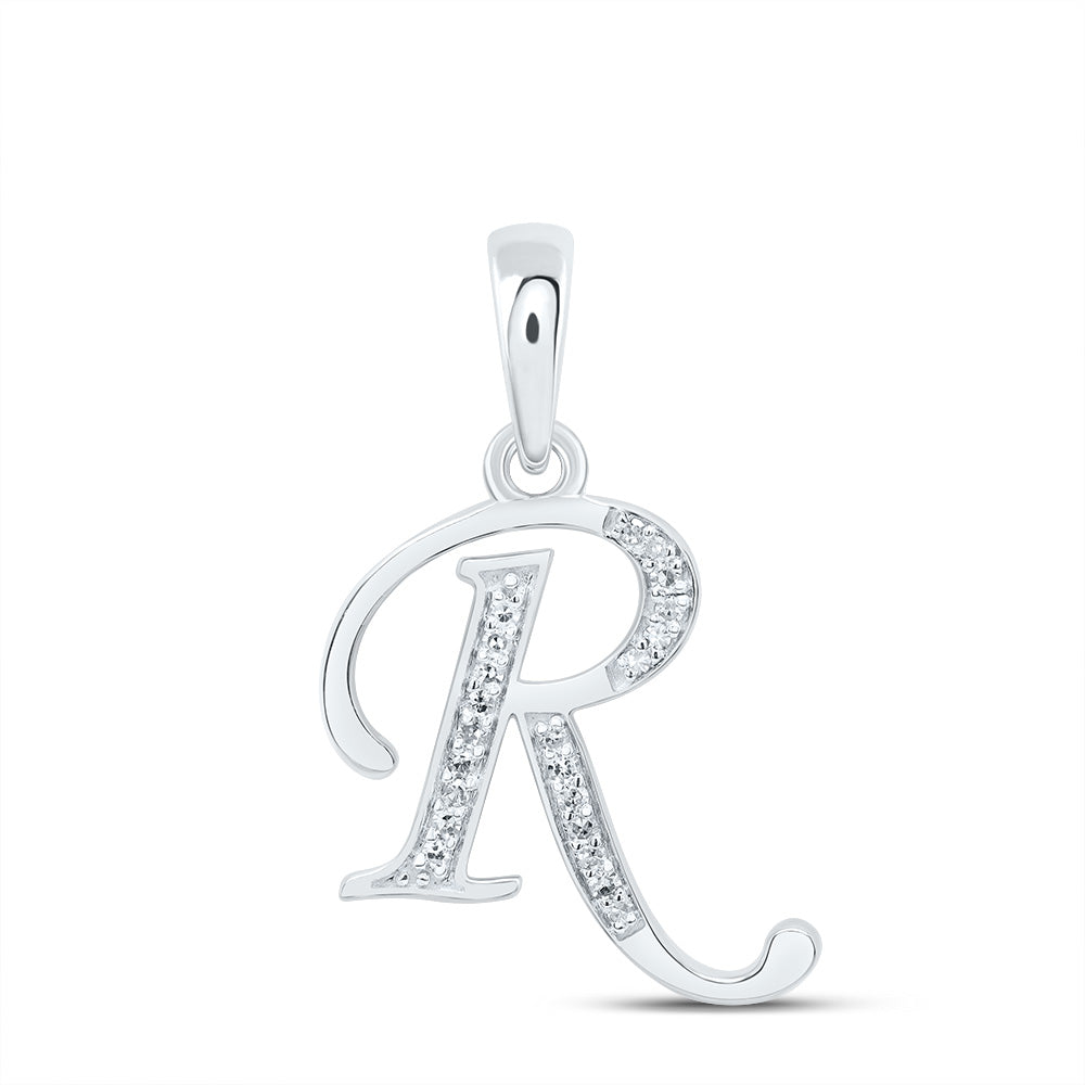 1/12Ctw-Dia Nk Gift Initial "R" Pendant (1.227 grams)