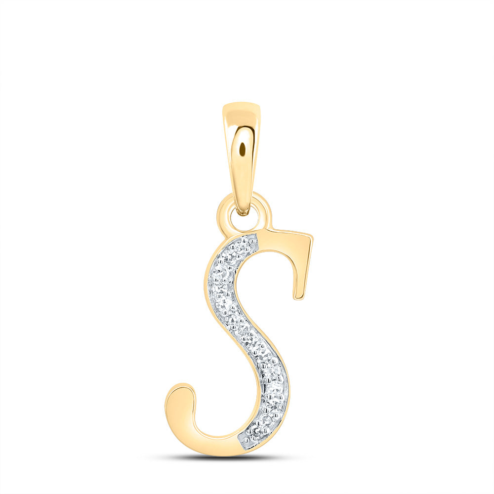 1/20Ctw-Dia Nk Gift Initial "S" Pendant (0.882 grams)