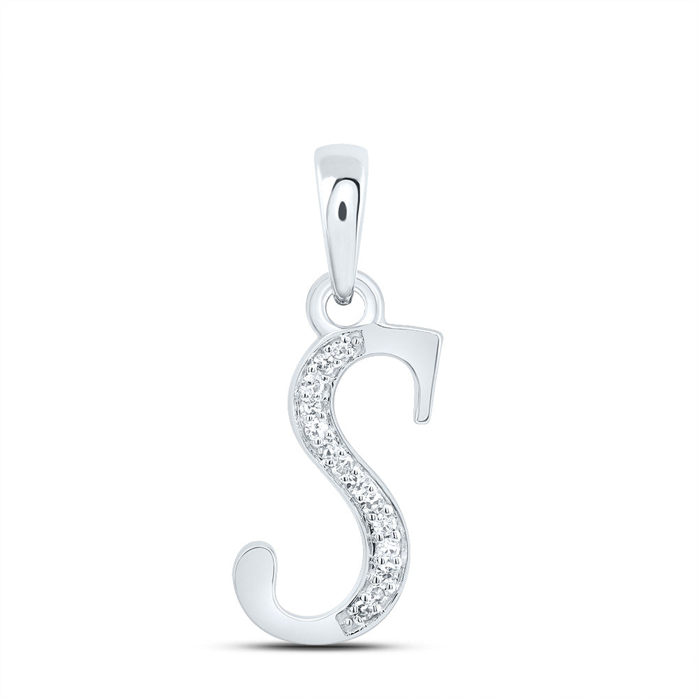 1/20Ctw-Dia Nk Gift Initial "S" Pendant (0.882 grams)