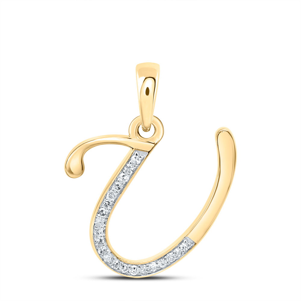 1/10Ctw-Dia Nk Gift Initial "U" Pendant (1.069 grams)
