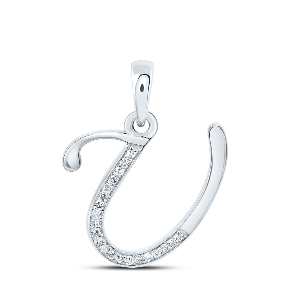 1/10Ctw-Dia Nk Gift Initial "U" Pendant (1.069 grams)